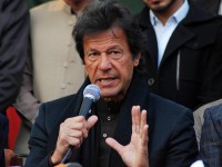 Imran Khan addresses protesters from Karak outside Bani Gala