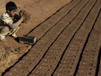 A child working in a Brick Kiln in Pakistan.