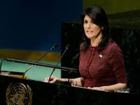 United States Ambassador to the United Nations, Nikki Haley, addresses the General Assembly prior to the vote on Jerusalem, on December 15, 2017. Credit: EDUARDO MUNOZ ALVAREZ/AFP