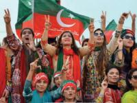 FIle photo of female participants at a Tehreek-e-Insaf rally.