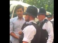 Screengrab from a mobile video. Junaid Safdar is under arrest.