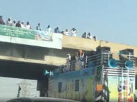 Maulana Fazl ur Rehman’s Azadi March Container Gets Stuck in Motorway Overpass